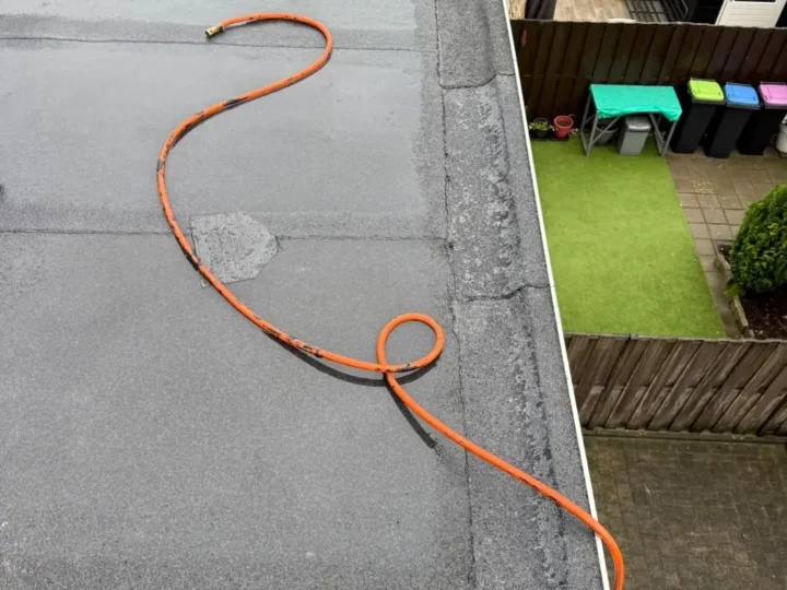 Nieuwe toplaag met aansluiting op de goot